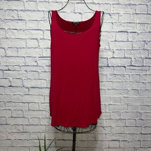 Eileen fisher red 100% silk sleeveless top - Picture 1 of 12